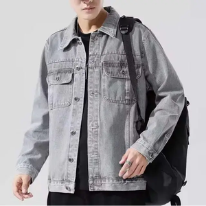 Wholesale Street Wear Breathable Casual Vintage Distressed Acid Washed <b>Denim</b> Jean <b>Jacket</b> for <b>Men</b> - Product Image 3