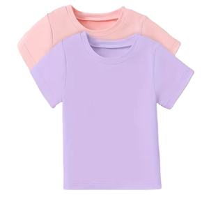 Girls Casual Athletic <b>Yoga</b> Running Crop T-Shirts Custom Logo Embroidered Breathable Short Sleeve Workout Pima Cotton Jersey - Product Image 1