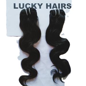 Extensiones de pelo humano ondulado natural, color natural, doble trama, máquina 100%, cabello Virgen del sur de la India, al por mayor - Product Image 4