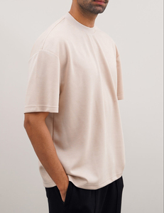T-shirt surdimensionné 2026 en coton délavé à l'acide, coupe épaule tombante, style streetwear, avec logo imprimé en relief pour homme - Product Image 4