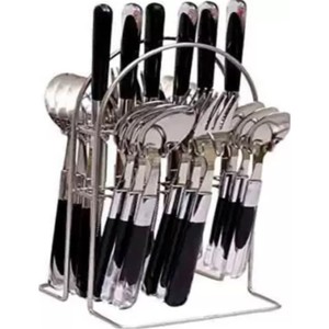 Juego de Cubiertos de Acero Inoxidable de Lujo con Mango de Mármol Negro, Juego de Cubiertos de 24 Piezas, Vajilla para Bodas, Restaurante, Juego de Cubiertos Plateados - Product Image 6