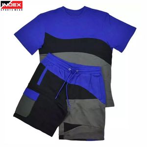 ชุดเสื้อยืดกางเกงขาสั้นผู้ชายน้ำหนักเบา ชุดกีฬาออกกำลังกายวิ่งเทรนนิ่ง ผ้าแห้งเร็ว รับผลิตโลโก้ตามสั่ง - Product Image 1