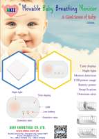 Horloge de surveillance des battements de coeur de bébé Bluetooth à distance Capteur d'activité intelligent Détecteur de respiration rythmique | Partie infantile standard