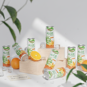 เครื่องดื่มว่านหางจระเข้เข้มข้น 330 มล. รสส้ม ผลิตภัณฑ์พรีเมียม ราคาส่งที่ดีที่สุดจากโรงงานเวียดนาม รับผลิตแบบ OEM ODM มีตัวอย่างฟรี - Product Image 6