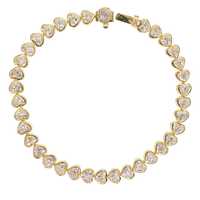 Bracelets tennis en diamants en or massif 14K 18K, sertis clos en forme de cœur, diamants de laboratoire, 7 pouces, 7,48 carats, certifiés IGI, élégants pour femme, usage quotidien