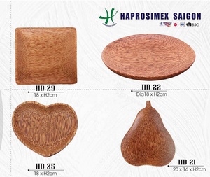 Bandeja para servir de madera de coco y bambú natural hecha a mano con almacenamiento de cubiertos y cesta de organización del hogar - Product Image 3