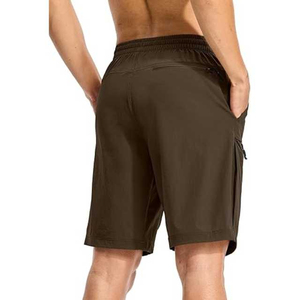 Shorts décontractés pour hommes à séchage rapide avec cordon de serrage et poches, couleur unie, en polyester tissé, taille mi-haute, longueur courte, nouveau design - Product Image 2