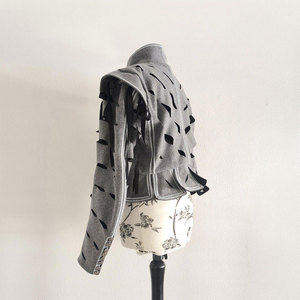Veste doublette en laine blanche et lin noir, tenue traditionnelle, fournitures d'usine de qualité supérieure - Product Image 5