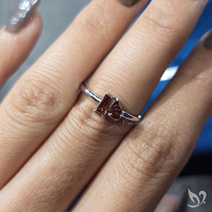 Round Brilliant Cut <b>Pink</b> Lab Grown Diamond Toi Et Moi Engagement Ring Silver Plating for Women Wedding Anniversary Ready Ship - Product Image 4