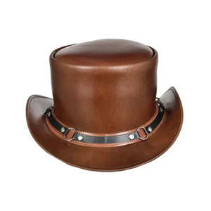Sombreros de Cuero Estilo Steampunk, Sombreros Góticos de Ciclista Estilo Dickens, Sombrero Steampunk Hecho a Mano Especial Unisex - Product Image 3