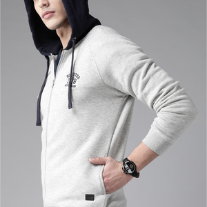 Sudadera con Capucha Oversize para Hombre, Color Sólido, Forro Polar de Algodón, Estilo Casual Otoñal, Corte Regular, Diseño con Bolsillos, Transpirable - Product Image 3