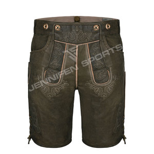 Vêtements bavarois pour l'Oktoberfest, shorts Lederhosen avec bretelles, cuir de vache véritable, design brodé de haute qualité, Lederhose - Product Image 2