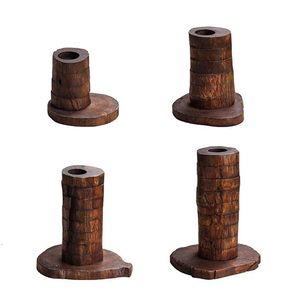 Juego de Portavelas de Madera Moderno, Hecho a Mano, Geométrico, para Decoración del Hogar - Product Image 2