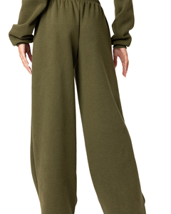 <b>Women</b> Autumn Breathable Loose Fit Mid Waist Wide Leg Sweatpants Elastic Waist Drawstring <b>Jogger</b> Pants Pocket Casual - Product Image 3