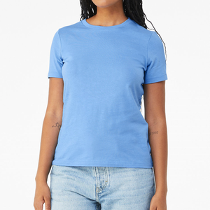 T-shirt surdimensionné 100% coton pour femmes T-shirts avec logo personnalisé avec motif solide respirant Style décontracté pour dames vente en gros - Product Image 5