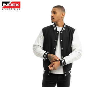 Blouson universitaire personnalisé pour homme, style bomber, avec manches en cuir, vêtement d'extérieur tendance automne-hiver, vente en gros OEM - Product Image 3