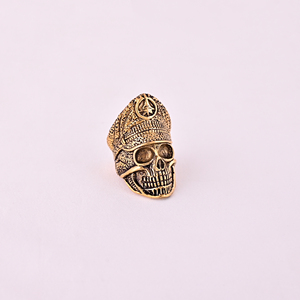 Anillos de Latón Chapados en Oro con Diseño de Calavera, Modernos y Unisex - Product Image 1