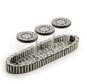 โถอะคริลิคทันสมัยพร้อมฝาและถาดชุดกล่องพร้อมฝาปิดมุกโถช็อกโกแลตทรงกลมคุณภาพดีเยี่ยม - Product Image 5