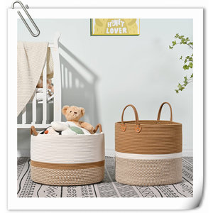 ตะกร้าผ้าสานสำหรับตกแต่งบ้านตะกร้าจัดเก็บของสำหรับใช้ในบ้าน - Product Image 4