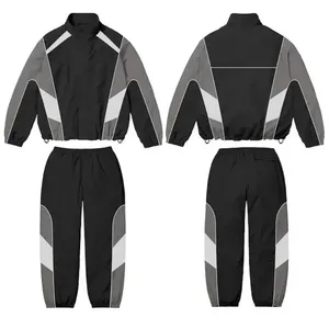 <b>Wind</b> <b>Breaker</b> Sweatpants and Stacked Sweat Pant Zip up Custom Logo Windbreaker Nylon Tracksuits for Men's - Product Image 4