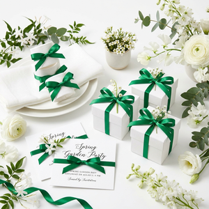 Ruban de satin vert émeraude 6 mm simple face, lot de 20 rouleaux de 8 m, idéal pour couronnes, détails végétaux, artisanat, étiquettes cadeaux, nœuds floraux et projets DIY - Product Image 3
