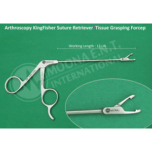 ชุดเครื่องมือคีมจับเนื้อเยื่อแบบ King-Fisher Suture Retriever สำหรับการผ่าตัดข้อแบบส่องกล้อง ความยาวใช้งาน 13 ซม. เครื่องมือศัลยกรรมกระดูก - Product Image 2