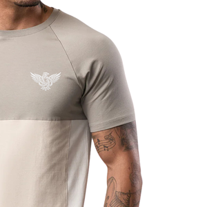 Vêtements de sport personnalisés pour hommes, beige uni, séchage rapide, été, doux, respirant, coton, athlétique, gym, entraînement, fitness, décontracté - Product Image 4