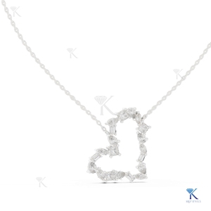 จี้เพชรรูปหัวใจทรงลูกแพร์ สร้อยคอทองคำแท้ 14K 18K สำหรับผู้หญิง งานหรูหรา เหมาะสำหรับงานปาร์ตี้และงานแต่งงาน - Product Image 3
