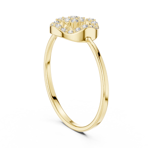 Anillo solitario minimalista de oro amarillo macizo de 14k con diamante talla redonda para mujer, ideal para compromiso o regalo de boda. - Product Image 4