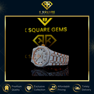 Montre de luxe de qualité supérieure VVS, boîtier carré en acier inoxydable, cristal saphir, 41 mm, silicone, résistante à l'eau, quartz moissanite - Product Image 4