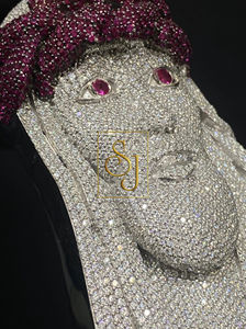 Colgante de Plata 925 con Corona de Jesús y Piedras Preciosas, Estilo Hip Hop, Personalizado, Chapado en Rodio, con Moissanita, Regalo Religioso Cristiano - Product Image 4