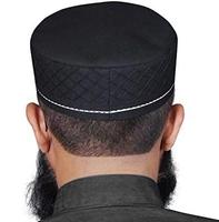 Gorro de Oración Musulmán Bordado con Estampado Puff, Diseño Premium para Hombre, Gorro Kufi de Algodón Elástico, Cuatro Estaciones, Rayas, Colores Personalizados