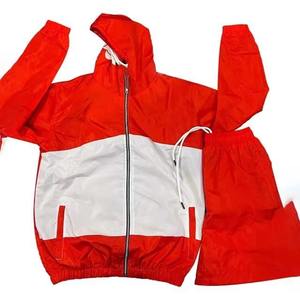 Custom logo Unisex Wind Breaker <b>Set</b> Blocked 2 Pcs Jacket and Shorts <b>Set</b> Tracksuit Sport Mesh Lining 100% Nylon Windbreaker <b>Set</b> - Product Image 2