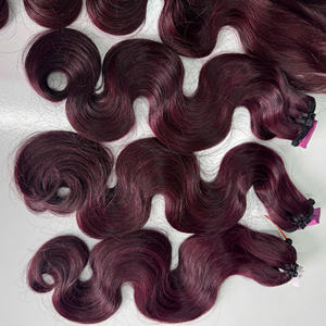 Qualité de luxe vietnamien brut donneur unique Extensions de cheveux humains réels Faisceau de cheveux humains avec dentelle transparente assortie - Product Image 3