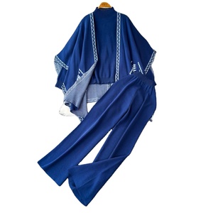 Pull-over en maille à col halter pour femme, de qualité supérieure, pour l'automne, vêtement d'extérieur, châle, veste, pantalon large - Product Image 6