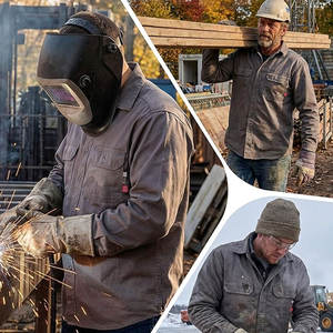 Chemise de travail ignifuge 100 % coton pour hommes, manches longues, respirante, pour soudure et sécurité industrielle, vente en gros - Product Image 6