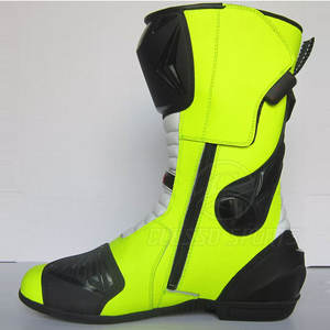 Chaussures de moto antidérapantes pour hommes, chaussures de protection en cuir, chaussures en cuir pour moto pour hommes - Product Image 3