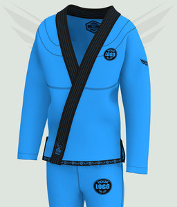 Kimono de Jiu-Jitsu Brésilien Bleu Premium Personnalisable avec Logo, Tissage Perlé Léger, Uniforme IBJJF pour Hommes, Tenue d'Entraînement d'Arts Martiaux - Product Image 1