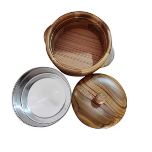 Caja de Madera de Acacia Moderna y Duradera para Roti, Sin Tapa, Hecha a Mano, Contenedor Redondo para Almacenar Chapati, Cazuela para Servir en la Cocina - Product Image 4