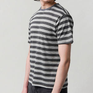 T-shirt décontracté en coton à manches courtes pour hommes, col rond personnalisé, streetwear, tee-shirt basique, marque privée USA, fabricant OEM ODM - Product Image 2