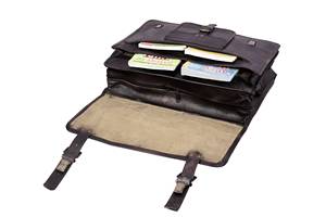 Fabricación directa de fábrica, OEM, personalizada, bolsa de piel para portátil de talla grande, estilo de alta gama, bolsa de piel para portátil unisex. - Product Image 4