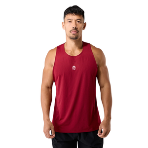 Camiseta Deportiva sin Mangas para Hombre, Color Rojo, Transpirable, Ajustada, para Entrenamiento, Fitness, Deportes, OEM, al por Mayor - Product Image 1