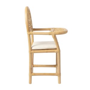 Chaise haute en rotin pour poupée avec dossier floral, décoration de chambre d'enfant, prix direct usine, vente chaude, mobilier jouet pour enfants - Product Image 2