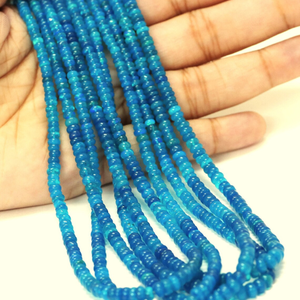 Cuentas redondas lisas de ópalo etíope azul neón de calidad AAA, cuentas lisas de ópalo etíope azul neón brillante de 3-6 mm, calidad superior - Product Image 4