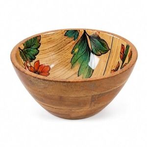 Handmade Eco-Friendly Wooden Bowl with <b>Elephant</b> Floral Design Color Enamel Modern Dishwasher Safe for Food Serving <b>Gifting</b> - Product Image 6