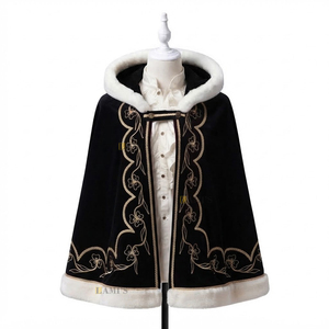 Cape de carnaval en gros pour festivals, avec bordure et broderie argentée, cape de déguisement - Product Image 4