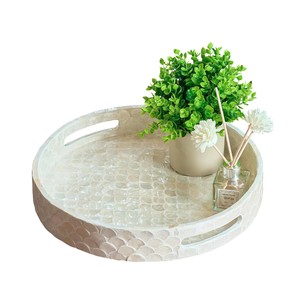 Plateau de service de luxe en nacre, fait main, incrusté de coquillages, plateau décoratif pour la maison, l'hôtel, le restaurant, pour le service et les cadeaux - Product Image 1