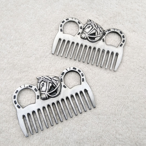 Cepillo de metal para caballos con diseño de cabeza de caballo para el cuidado de animales, para caballos, ovejas y cabras. - Product Image 6