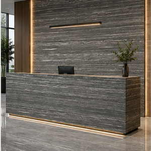 Próximamente: Losa Grande de Calcita Hidrocerámica Azul Tabaco Pulida, Diseño Moderno y Ecológico 3D para Pared de Sala de Estar, de Rajasthan - Product Image 1