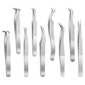 Juego de Pinzas para Pestañas de Acero Inoxidable, Herramientas de Belleza con Punta Suave de Precisión para la Aplicación de Pestañas - Product Image 1